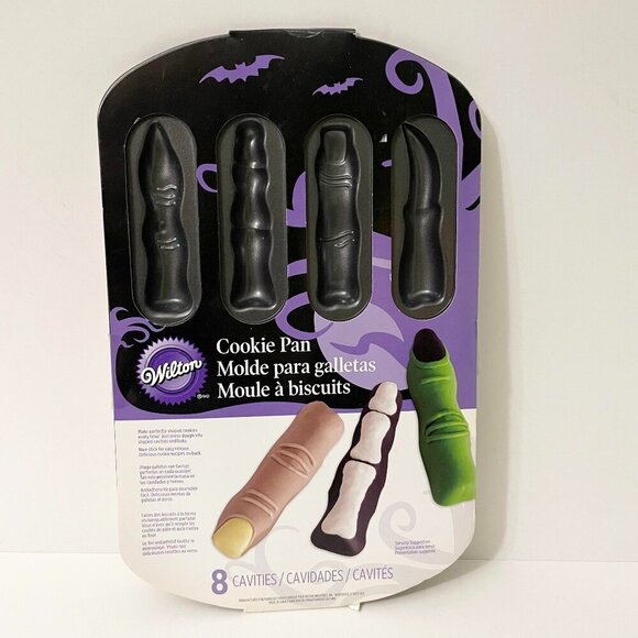Wilton Monster Finger 8 Cavity Cookie Pan Witch Finger Cookie Pan Halloween - Picture 1 of 15